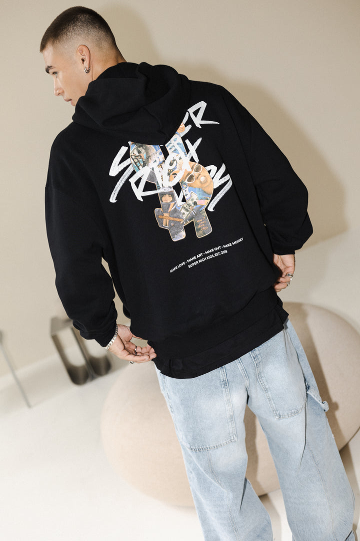 'Stay Positive' Hoodie Black