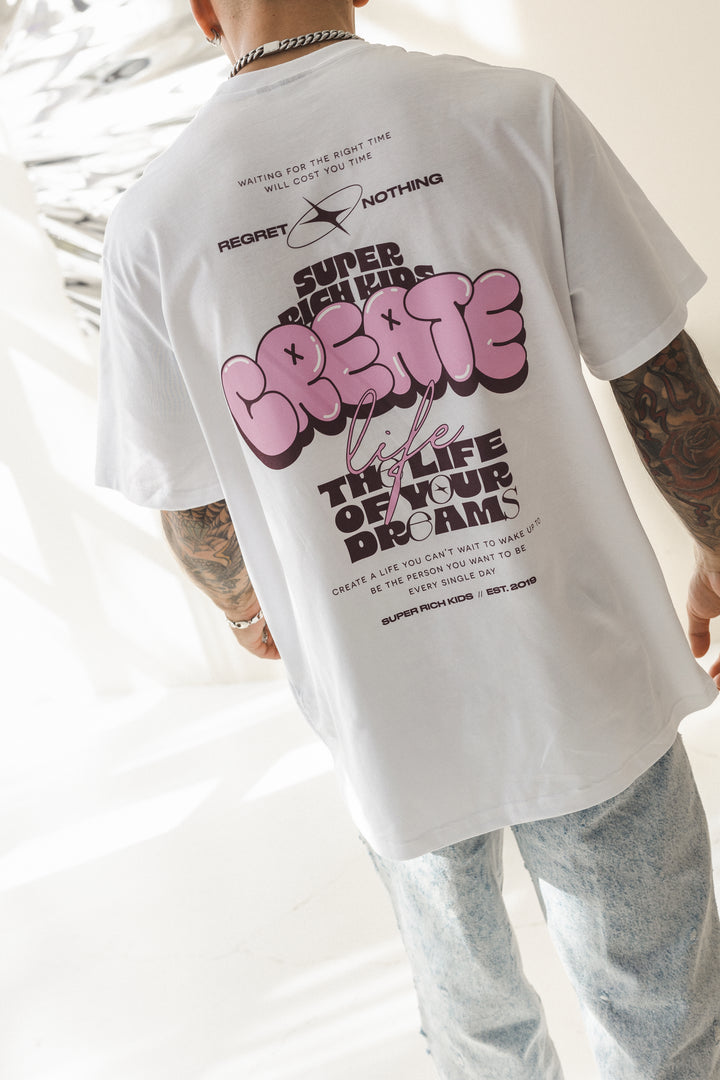 T-Shirt 'Create' White & Pink