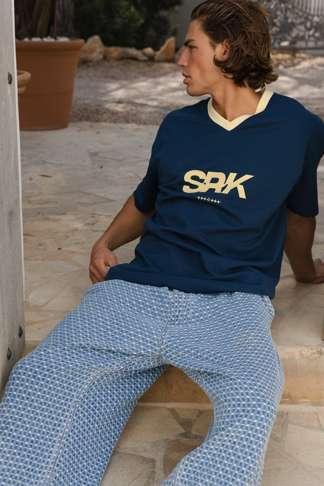 SRK Jersey T-Shirt  'Navy & Butter Yellow'