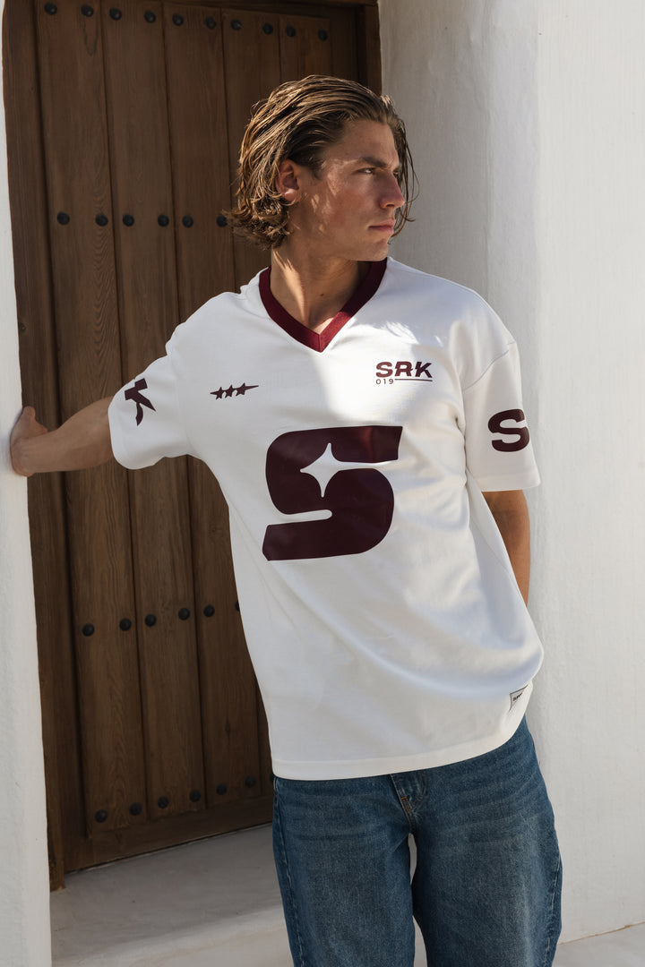 SRK Jersey T-Shirt 'Off White & Burgundy'