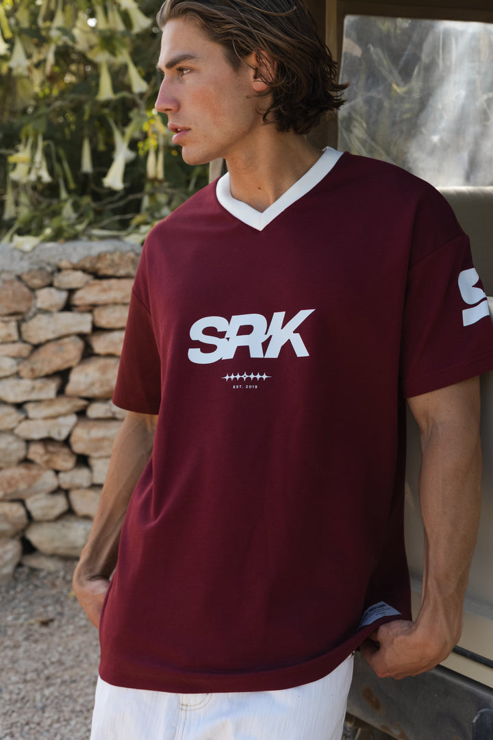 SRK Jersey T-Shirt  'Burgundy & Off White'