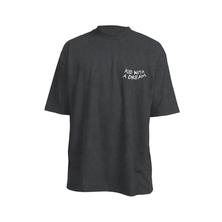 'Kid With a Dream' T-Shirt Acid Wash Grey