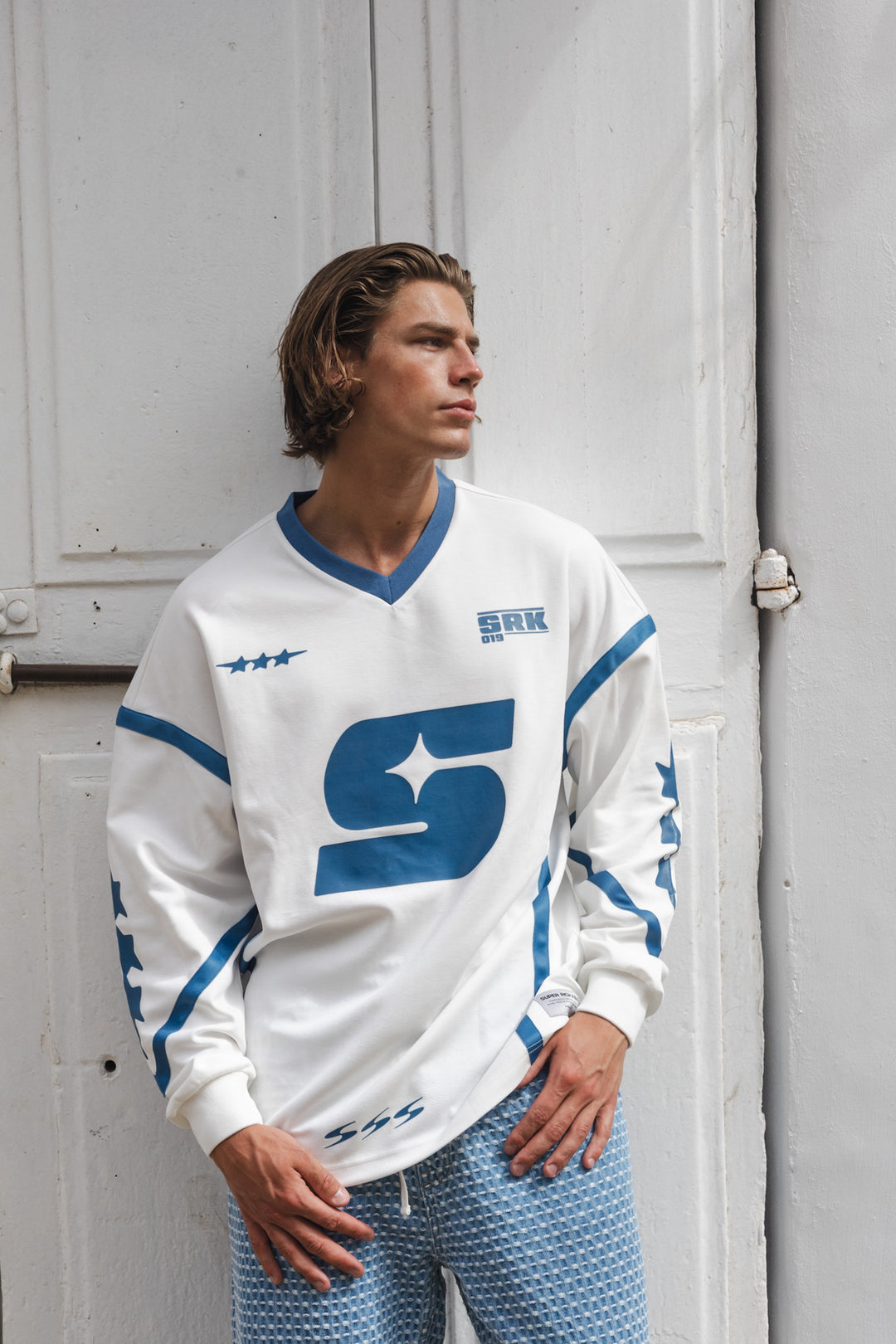 SRK Oversized Jersey 'Off White & Bright Blue'