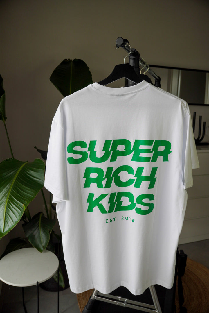 Super Rich Kids T-Shirt White & Bright green
