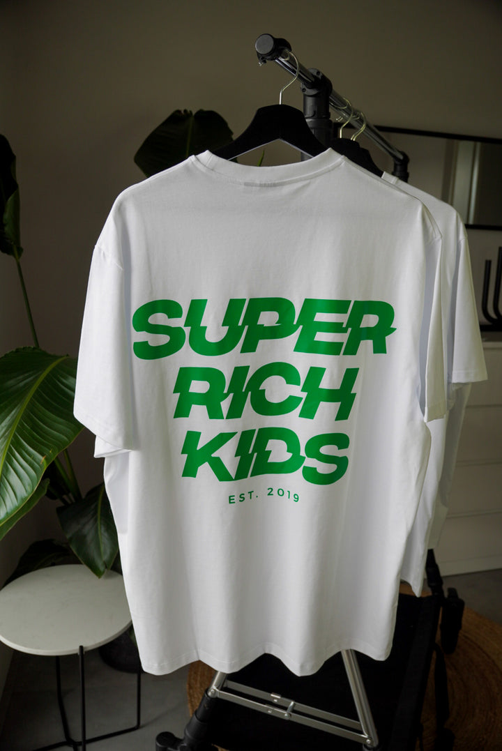 Super Rich Kids T-Shirt White & Bright Green