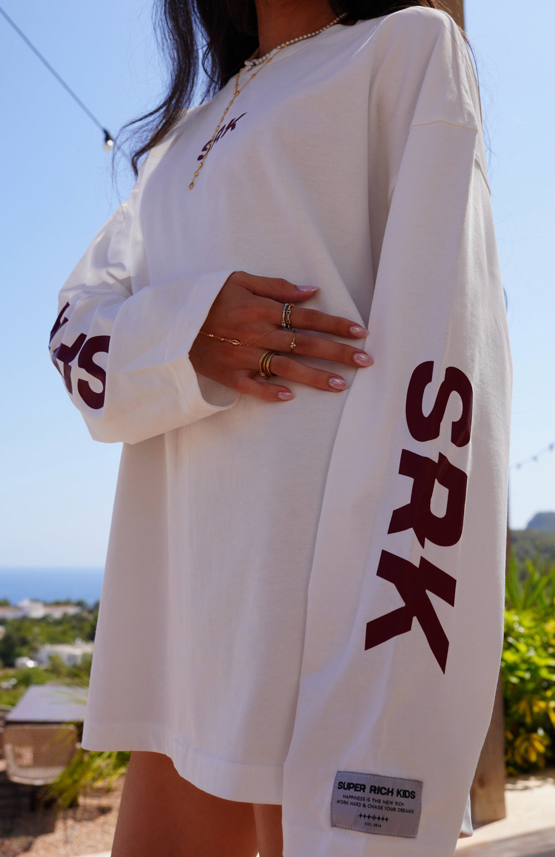SRK Longsleeve tee 'Off White & Burgundy'
