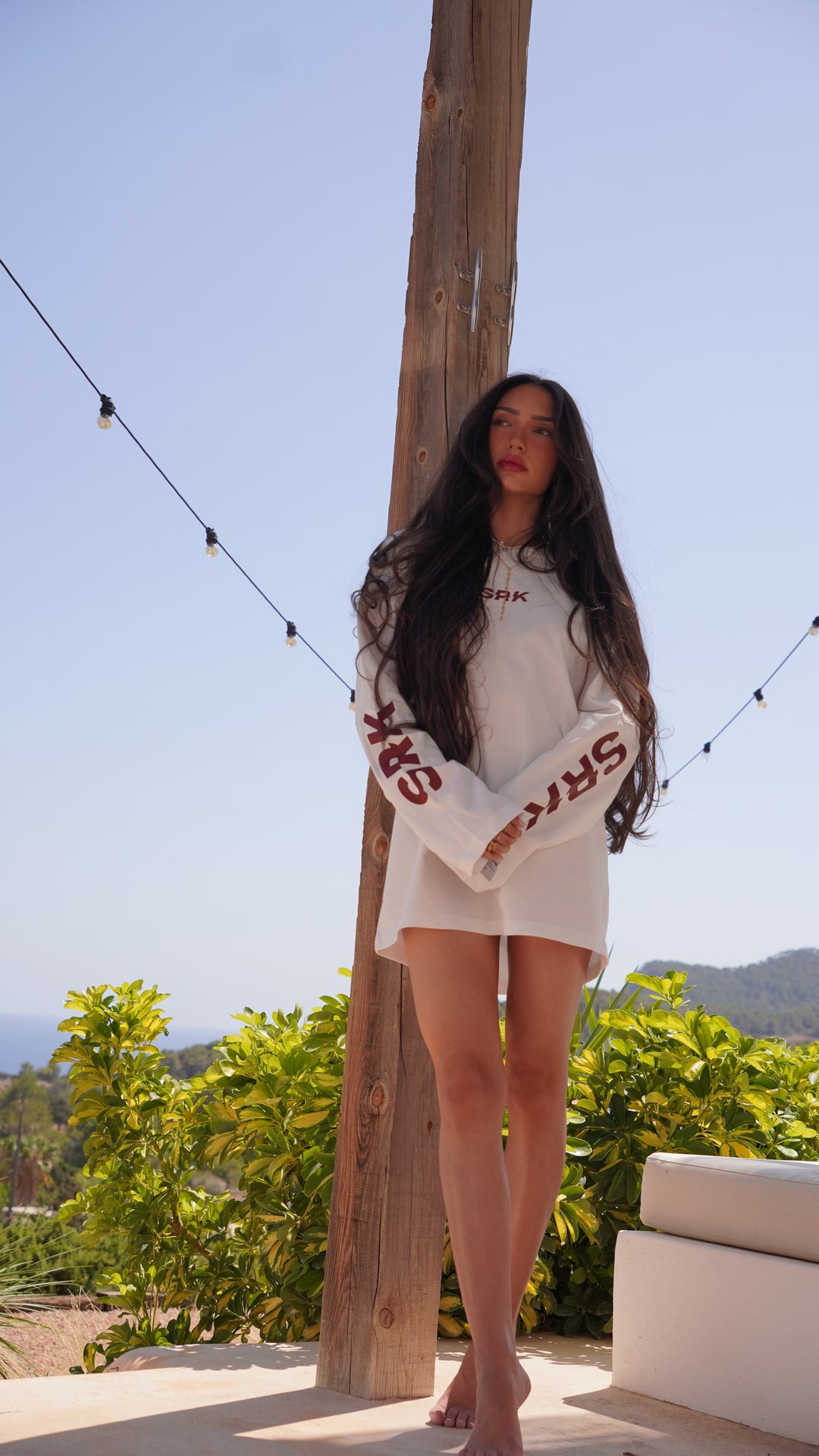 SRK Longsleeve tee 'Off White & Burgundy'