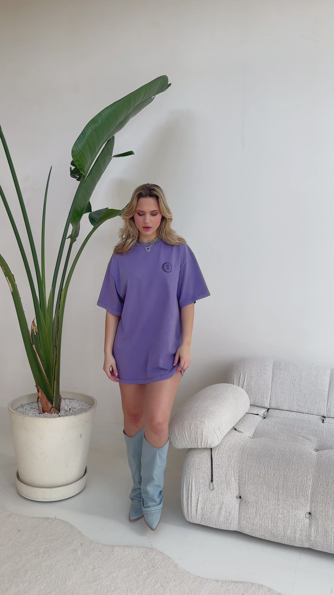 'Super Rich Kids' T-Shirt Acid Wash Purple