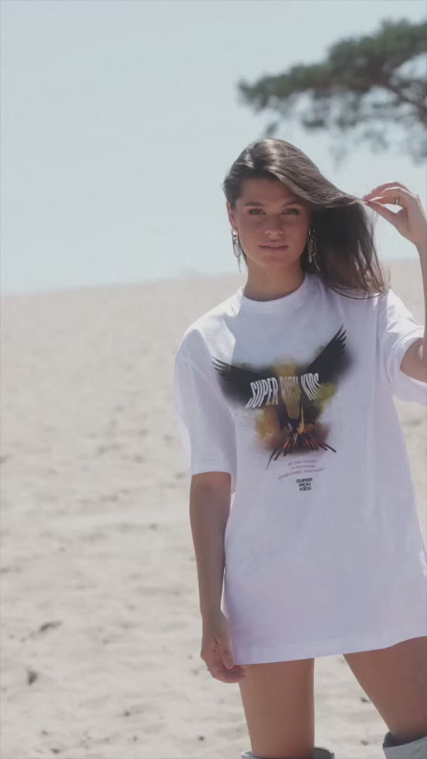 T-Shirt 'Highest in the Room' White & Yellow