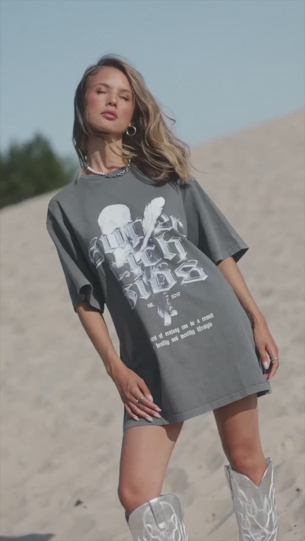 T-Shirt 'Spirit of Ecstacy' Acid Wash Grey