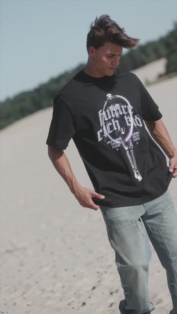 T-Shirt 'Future Rich Kid' Black & Purple