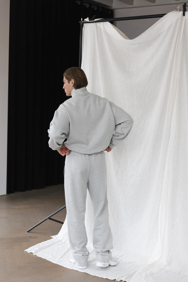 'The New Rich' Grey Melange & Burgundy Tracksuit