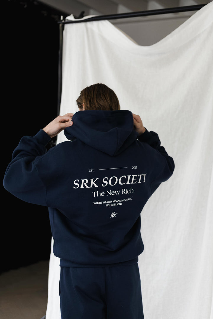 'The New Rich' Zip up Hoodie 'Navy'