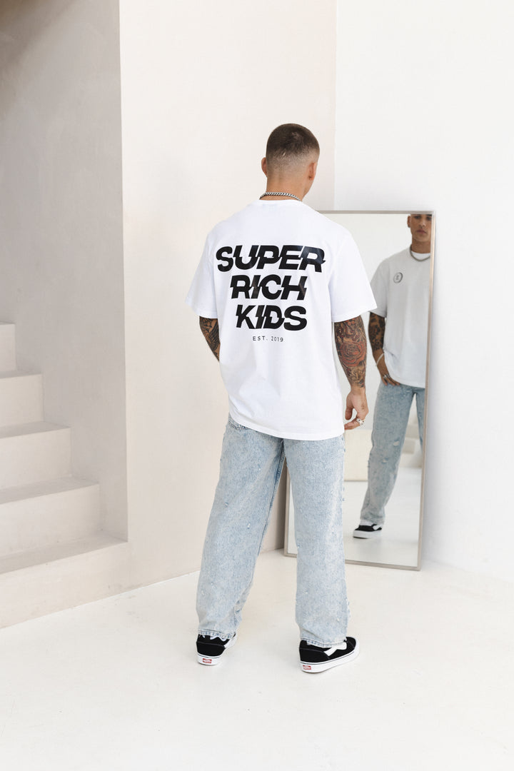 T-Shirt 'Super Rich Kids' White & Black