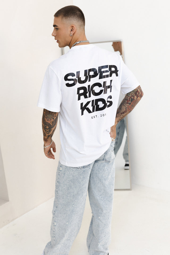 T-Shirt 'Super Rich Kids' White & Black