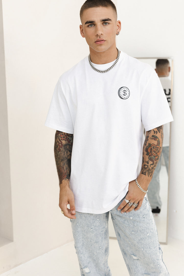 T-Shirt 'Super Rich Kids' White & Black