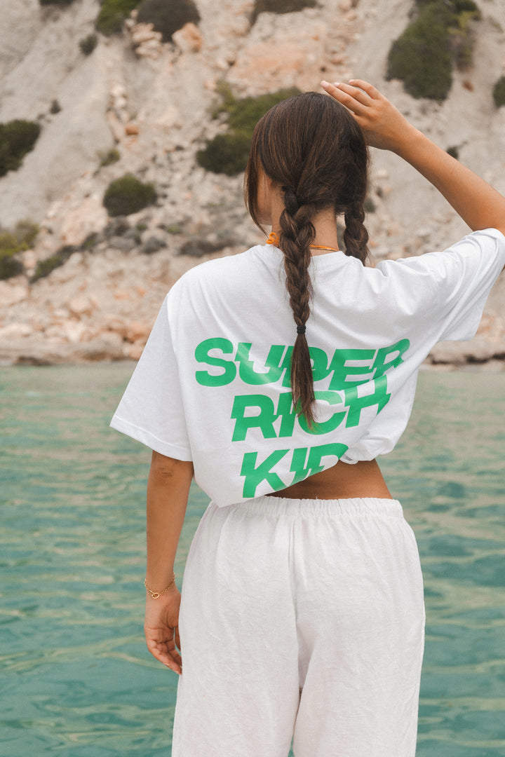 Super Rich Kids T-Shirt White & Bright green
