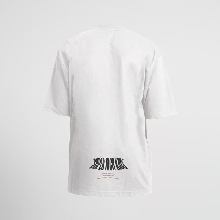 T-Shirt 'Highest in the Room' White & Yellow