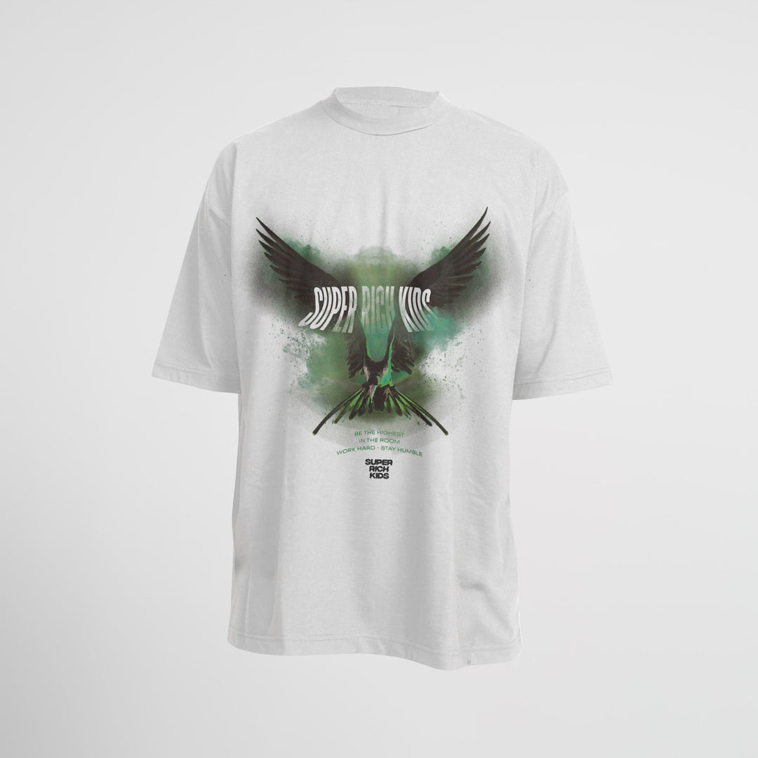 T-Shirt 'Highest in the Room' White & Green
