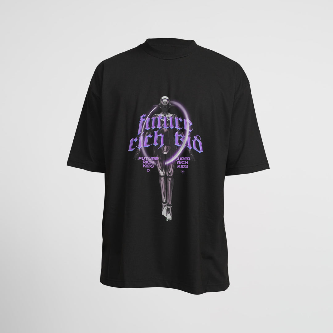 T-Shirt 'Future Rich Kid' Black & Purple